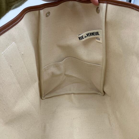 RUE DE VERNEUIL Navy Blue Traversee Large Flannel Cruise Tote - Picture 5 of 9